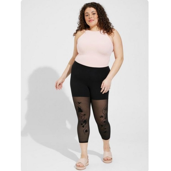 TORRID NWT Disney The Little Mermaid 25 Inch Crop Comfort Waist Mesh Legging - Picture 2 of 5